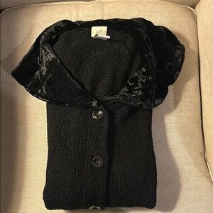 J. Jill Black Cardigan Sweater with Textured Details